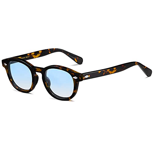 SHEEN KELLY Retro Acetat Ovale Sonnenbrille für Männer Frauen Hochauflösend Polarisierte Round Linse Material von SHEEN KELLY