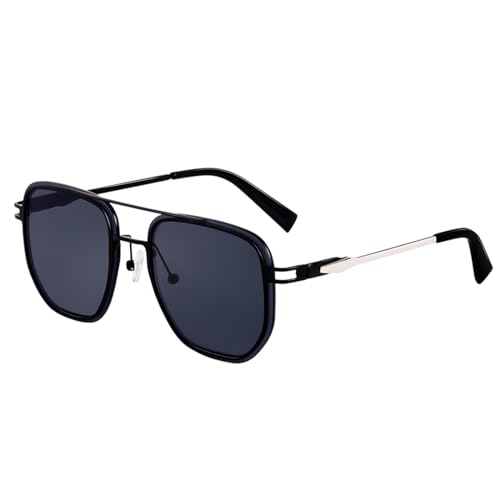 SHEEN KELLY Retro Pilot Sonnenbrille für Männer Frauen klassisch stilvoll quadratischen Metallrahmen UV-Schatten Brillen von SHEEN KELLY