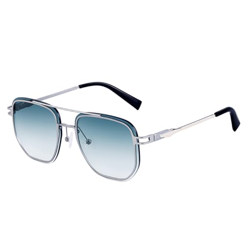 SHEEN KELLY Retro Pilot Sonnenbrille für Männer Frauen klassisch stilvoll quadratischen Metallrahmen UV-Schatten Brillen von SHEEN KELLY