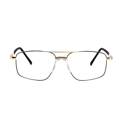 SHEEN KELLY Retro-Quadrat-Anti-Blaulicht-Brille für Herren und Damen, trendige Doppelsteg-Metallrahmen-Brille der 70er und 80er Jahre von SHEEN KELLY