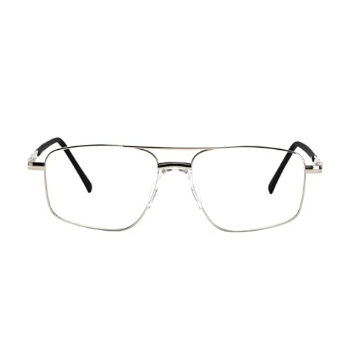 SHEEN KELLY Retro-Quadrat-Anti-Blaulicht-Brille für Herren und Damen, trendige Doppelsteg-Metallrahmen-Brille der 70er und 80er Jahre von SHEEN KELLY