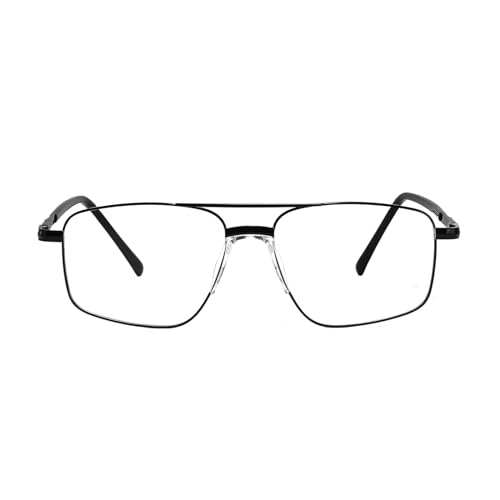 SHEEN KELLY Retro-Quadrat-Anti-Blaulicht-Brille für Herren und Damen, trendige Doppelsteg-Metallrahmen-Brille der 70er und 80er Jahre von SHEEN KELLY