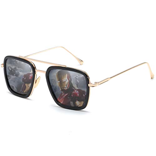 SHEEN KELLY Retro Sonnenbrille Square Eyewear Metallrahmen Klassische Sonnenbrille Für Männer Frauen Sonnenbrille 1:1 von SHEEN KELLY