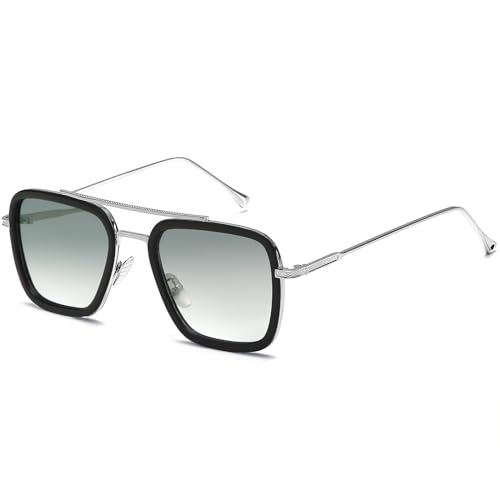 SHEEN KELLY Retro Sonnenbrille Square Eyewear Metallrahmen Klassische Sonnenbrille Für Männer Frauen Sonnenbrille 1:1 von SHEEN KELLY