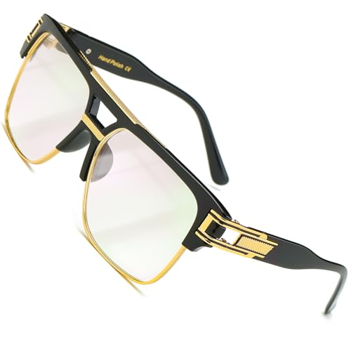 SHEEN KELLY Retro Übergroße Pilotensonnenbrille für Männer Frauen Gold Metallrahmen Quadratische Sonnenbrille von SHEEN KELLY