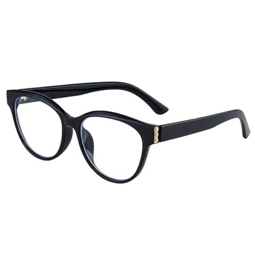 SHEEN KELLY Retro blau helle gefälschte Brille für Frauen Männer trendy runde Katzenaugenrahmen feiner ultraleuchter Brillen von SHEEN KELLY