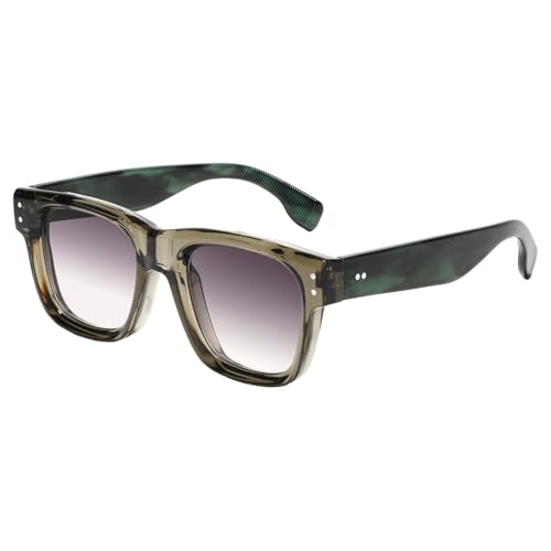 SHEEN KELLY Retro dicke quadratische Sonnenbrille für Männer und Frauen, trendige rechteckige Schildkröte mit schwarzem Rahmen, Sonnenbrillen der 70er und 80er Jahre von SHEEN KELLY