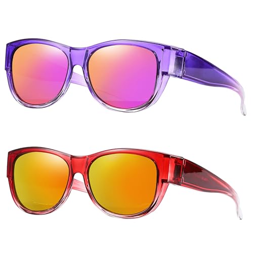 TR90 Übergroße Anfälle über Sonnenbrillen Spiegelte polarisierte Linsen Cateye für Frauenfahrer Brillen über Gläser leichtes Gewicht von SHEEN KELLY