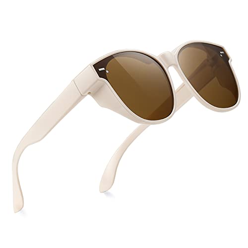 TR90 Übergroße Anfälle über Sonnenbrillen Spiegelte polarisierte Linsen Cateye für Frauenfahrer Brillen über Gläser leichtes Gewicht von SHEEN KELLY