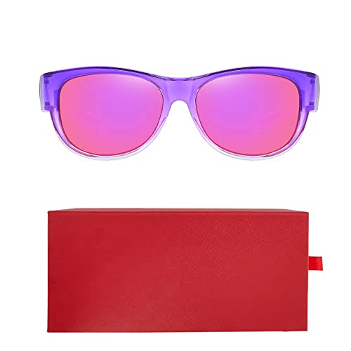 SHEEN KELLY TR90 Übergroße Anfälle über Sonnenbrillen Spiegelte polarisierte Linsen Cateye für Frauenfahrer Brillen über Gläser leichtes Gewicht von SHEEN KELLY