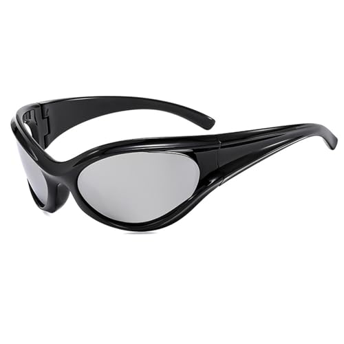 SHEEN KELLY Trendige Rundum-Sonnenbrille für Herren und Damen, modisch, Y2K, ovale Brille, runder Rahmen, UV-Schutz von SHEEN KELLY