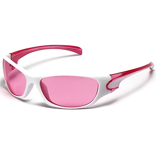 SHEEN KELLY Ultraleichtes Wrap around Sonnenbrille Futuristisches Design sportlicher Stil UV-Schutz Kleine Rahmen Mode Sonnenbrille von SHEEN KELLY