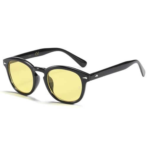 SHEEN KELLY Vintage Sommer Runde Sonnenbrille Nerd Frauen Bunte Eyewear Durchsichtige Linse Johnny Depp Sonnenbrille von SHEEN KELLY