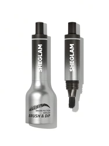 SHEGLAM Brow-Fection Schrägpinsel & Dip Upgraded Microblading Augenbrauenstift Langanhaltend Wasserfest Einfach Färben-Charcoal von SHEGLAM