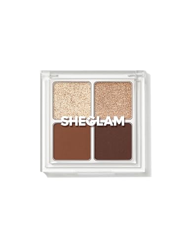 SHEGLAM Cosmic Crystal Lidschatten-Quartett mit 4 Farben, matt und glitzernd langanhaltend, hoch pigmentiert, geschmeidig und gut verblendbar-Higher Self von SHEGLAM