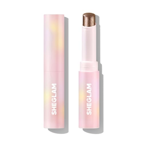 SHEGLAM Kristall Gel Glanz Stick Lidschatten Stick Eyeliner Aufheller Bleistift Wachsmalstift mit Pinsel, leicht zu verblenden langanhaltender schimmernder Lidschatten-Stick-Bronze Dust von SHEGLAM