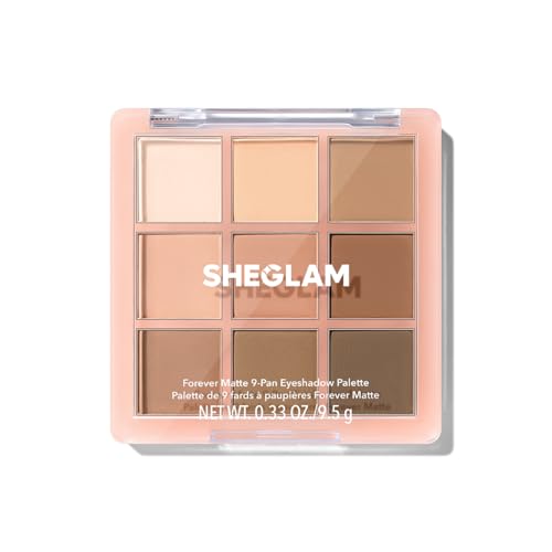 SHEGLAM Lidschattenpalette 9 Farben Ultra-pigmentierte Schimmer Matte Töne, Vegan & Tierversuchsfrei-Forever Matte von SHEGLAM