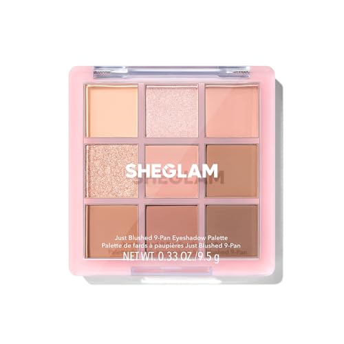 SHEGLAM Lidschattenpalette 9 Farben Ultra-pigmentierte Schimmer Matte Töne, Vegan & Tierversuchsfrei-Just Blushed von SHEGLAM