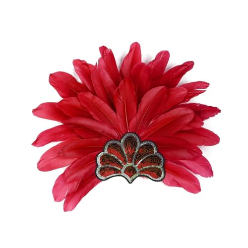 SHEGOTO Damen Pailletten Gefiedertes Stirnband Übertriebener Kopfschmuck mit Gummiband für Karneval, Party, Auftritte und besondere Anlässe von SHEGOTO