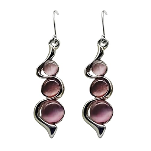 SHEGOTO Elegante Katzenaugen-Edelstein-Tropfen-Ohrringe, Opale, baumelnde Ohrringe, Schmuck für Damen, stilvoll, Valentinstag oder Geburtstag, 6cm, Künstlicher Kristall von SHEGOTO