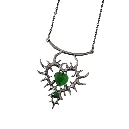 SHEGOTO Halskette mit Herz-Anhänger im Gothic-Stil, mit Strasssteinen, verstellbare Kette, Modeschmuck, Accessoire für Damen von SHEGOTO