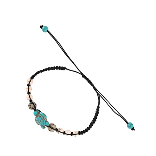 SHEGOTO Meeresschildkröten Naturstein Perlenarmband Türkis Steine Armband für Damen und Herren Stilvolle Handkette Zubehör von SHEGOTO