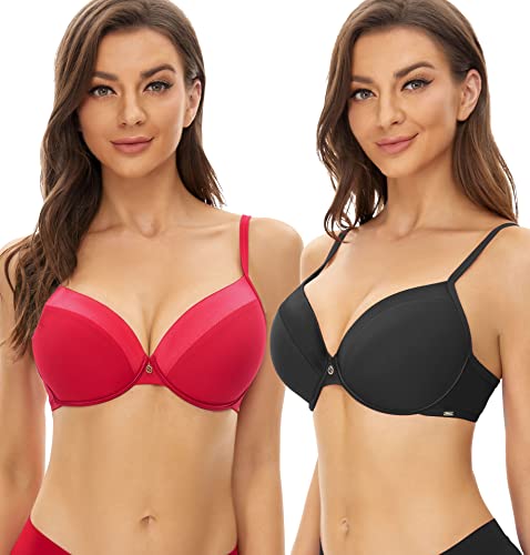 SHEKINI BH Damen mit Bügel Push up BH Nahtloser T-Shirt Schalen Bügel BH Rückenfrei Tiefer Ausschnitt Dessous Sexy Unterwäsche 2er Pack SHEKINI BH Damen mit Bügel Push up BH Nahtloser T-Shirt Schalen Bügel BH Rückenfrei Tiefer Ausschnitt Dessous Sexy Unterwäsche 2er Pack von SHEKINI