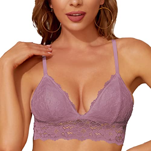 SHEKINI Bralette Damen Spitze Blumen BH ohne Bügel von SHEKINI