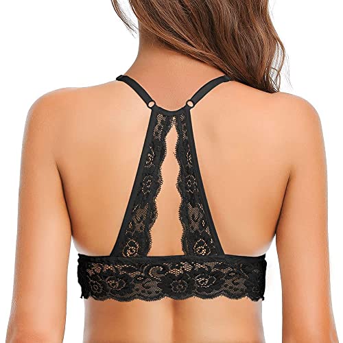 SHEKINI Bralette Damen Spitze Triangel Spitzen BH ohne Bügel mit Abnehmbare Gepolstert Bustier Damen Racerback BH Sexy Unterwäsche von SHEKINI