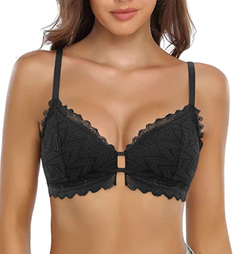 SHEKINI Damen BHS Spitzen BH ohne Bügel für Damen Abnehmbare Gepolstert Elegant Soft Bra von SHEKINI