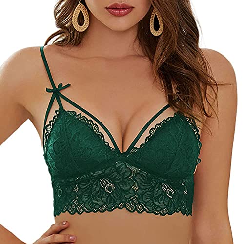 SHEKINI Damen BH ohne Bügel Elegante Bralette Spitze Abnehmbare Gepolstert Tiefer Ausschnitt BHS von SHEKINI