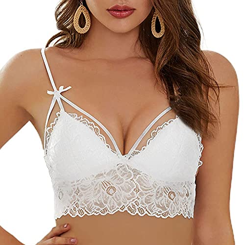 SHEKINI Damen BH ohne Bügel Elegante Bralette Spitze Abnehmbare Gepolstert Tiefer Ausschnitt BHS von SHEKINI