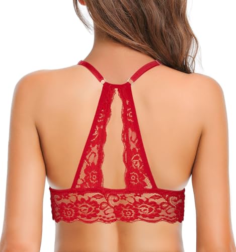 SHEKINI Damen BH ohne Bügel Bralette Damen Spitze Triangel-BH mit Abnehmbare Gepolstert Bustier Racerback BH Sexy Unterwäsche Für Frauen SHEKINI Damen BH ohne Bügel Bralette Damen Spitze Triangel-BH mit Abnehmbare Gepolstert Bustier Racerback BH Sexy Unterwäsche Für Frauen von SHEKINI