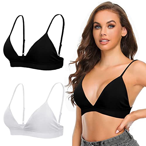 SHEKINI BH Damen Ohne Bügel Push Up BH Set Frauen Sexy Bustier Bralette Sport BH Nahtloser mit Abnehmbare Gepolstert BH Rückenfrei Tiefer Ausschnitt Sexy Unterwäsche 2er Pack von SHEKINI