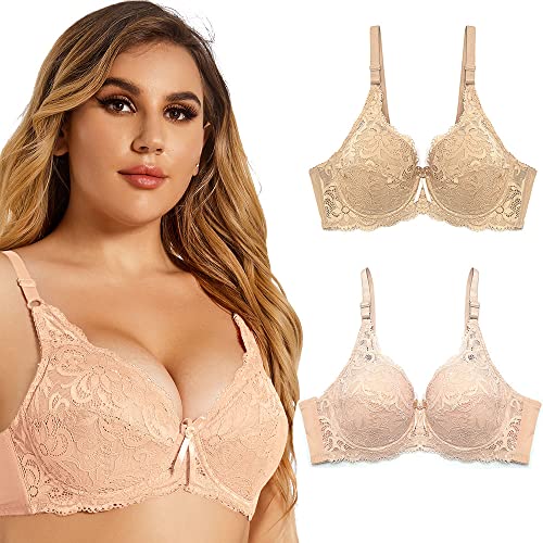 SHEKINI Damen BHS mit Bügel Elegant Spitzen BH Bustier Damen Soft Bra Verstellbaren Träger 2er Pack SHEKINI Damen BHS mit Bügel Elegant Spitzen BH Bustier Damen Soft Bra Verstellbaren Träger 2er Pack von SHEKINI