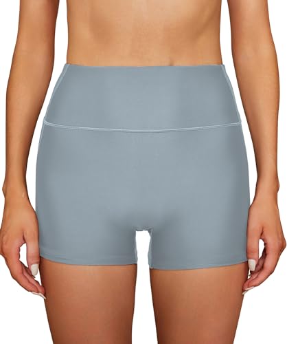 SHEKINI Damen Bademode Badeshorts Bikinihose Elastische Boxershorts Sommer Bauchweg Tankini-Shorts Badehose Sicherheits Sporty Schwimmshorts（XS，Grau） von SHEKINI