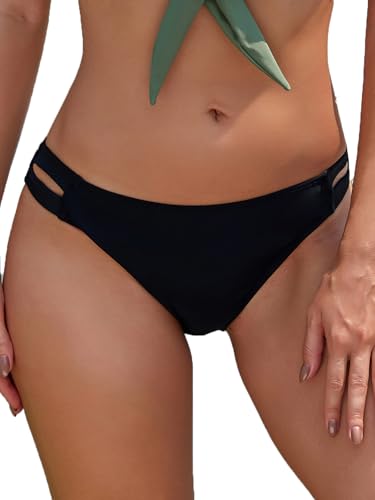 SHEKINI Damen Bikinihose Brasilianisch Klassische Bikini Slip Niedrige Taille Cut Out Bikini Bottom Hotpants Bademode Badehose Strandhose Strandbikinis von SHEKINI