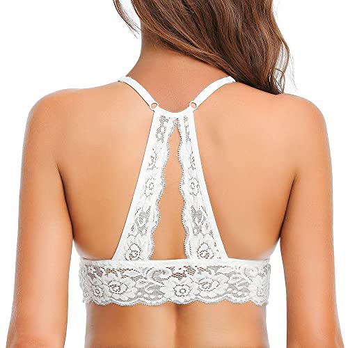 SHEKINI Bralette Damen Spitze BH ohne Bügel Triangel-BH mit Abnehmbare Gepolstert Bustier Racerback BH Sexy Unterwäsche von SHEKINI