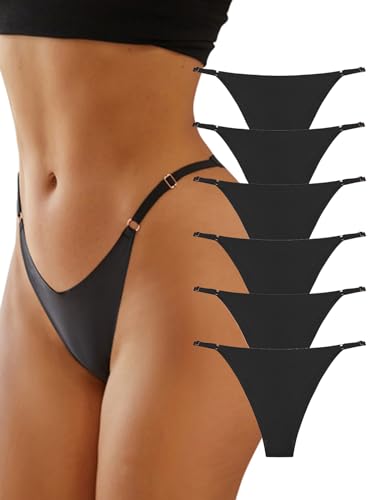 SHEKINI Damen Brazilian Slip Unterwäsche Set Sport Unterhose Hipster Panties Mehrpack Bequem Dessous Frauen Unsichtbarer Panties 6er Pack XS-L von SHEKINI