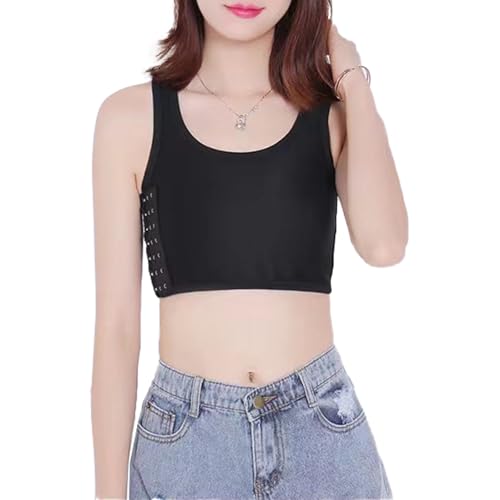 SHEKINI Damen Chest Binder Trans Korsagenoberteile Mehrreihiger Breiter Elastischer Brust Binder für Transgender Kurzer Bustier BH Unterwäsche Korsagen Oberteile Top von SHEKINI