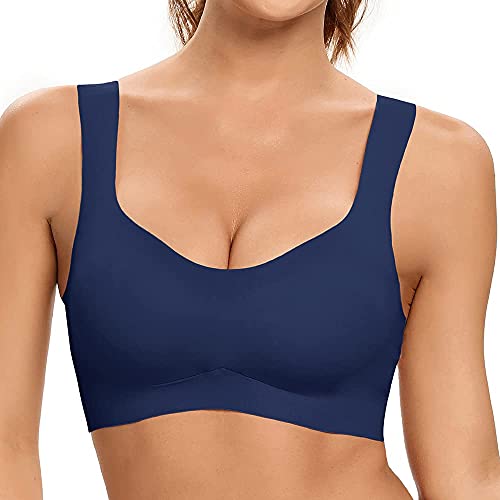 SHEKINI Damen Sport BH Comfort Weicher Bügelloser Schlaf-BH ohne Bügel Nahtlos Yoga Bustier Top mit Abnehmbare Gepolstert Cup für Fitness Lauf Joggen von SHEKINI