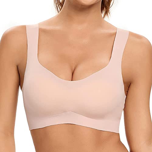 SHEKINI Damen Sport BH Comfort Weicher Bügelloser Schlaf-BH ohne Bügel Nahtlos Yoga Bustier Top mit Abnehmbare Gepolstert Cup für Fitness Lauf Joggen von SHEKINI