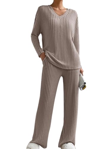 SHEKINI Damen Herbst und Winter Sportanzüge Loungewear Set V-Ausschnitt Kuschelig Homewear Sets Lange Beiläufig Tracksuits SHEKINI Damen Herbst und Winter Sportanzüge Loungewear Set V-Ausschnitt Kuschelig Homewear Sets Lange Beiläufig Tracksuits von SHEKINI