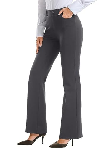 SHEKINI Damen Hose Gerade Stretch Hose Bootcut Hohe Taille Business Elegante Arbeitshose mit Taschen Stoffhose Anzughose Schlaghose SHEKINI Damen Hose Gerade Stretch Hose Bootcut Hohe Taille Business Elegante Arbeitshose mit Taschen Stoffhose Anzughose Schlaghose von SHEKINI