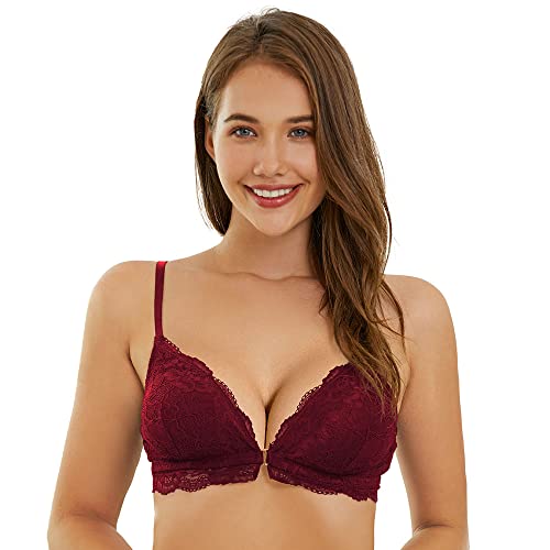 SHEKINI BH Ohne Bügel Verschluss vorne Spitzen Triangel Bralette Sexy Unterwäsche von SHEKINI