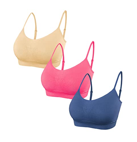 SHEKINI Damen Nahtlose Komfort Gepolsterter BH Bustier Push up Ohne Bügel Sports BH Yoga Stretch Yoga Bra Top 3er Pack (XS/S,C-6005) von SHEKINI