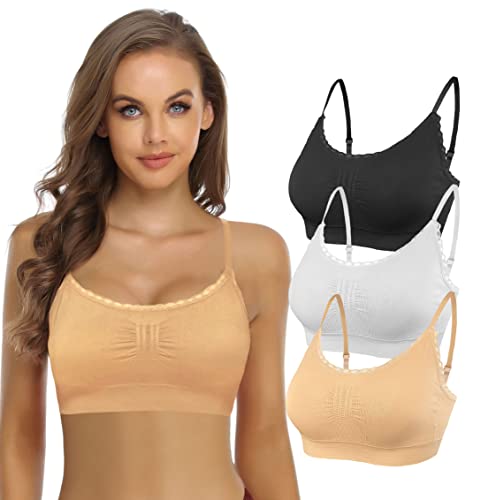 SHEKINI BH Damen Ohne Bügel Push Up BH Set Frauen Sexy Bustier Bralette Sport BH Nahtloser Abnehmbare Gepolstert BH Yoga Bra Top Fitnesstraining 3er Pack von SHEKINI