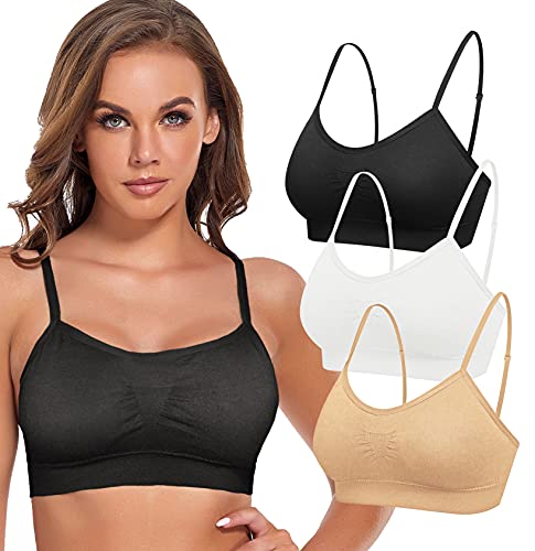 SHEKINI Damen Nahtlose Komfort Gepolsterte Bra Armband BH Bustier Push up Yoga Stretch Ohne Bügel Light Sports BH Yoga Bra Top für Yoga Fitness-Training 3er Pack von SHEKINI