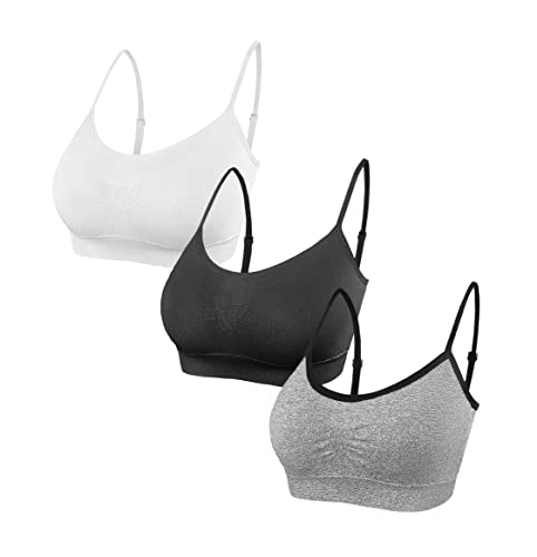 SHEKINI Damen Nahtlose Komfort Gepolsterter BH Bustier Push up Ohne Bügel Sports BH Yoga Stretch Yoga Bra Top 3er Pack (XS/S,B-6005) von SHEKINI