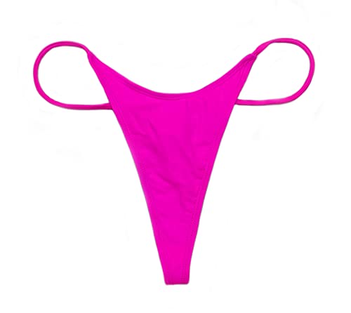 SHEKINI Damen Niedrige Taille String Tanga Charmant Brasilianer Bikinihose Sexy Chic Thong Bikini Unterteil Badehose Schwarz Bademode（L, Fluoreszierendes Rosa A） von SHEKINI